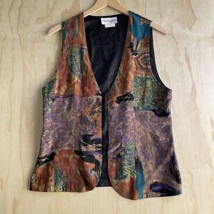 Vintage Tres Paquette Vest Womens Small Multicolor Abstract Geometric USA
